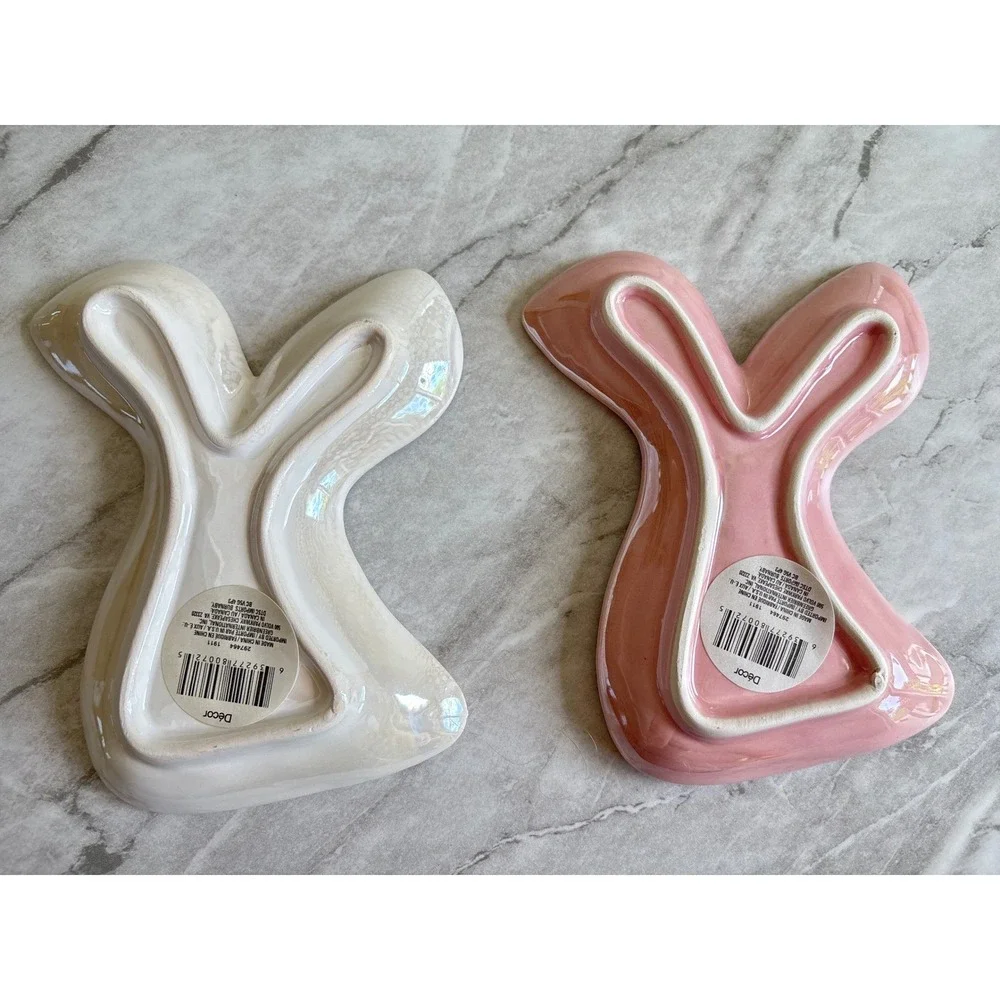 Greenbrier Mermaid Tail Trinket Dish Set OS Pink White Excellent Coastal Decor